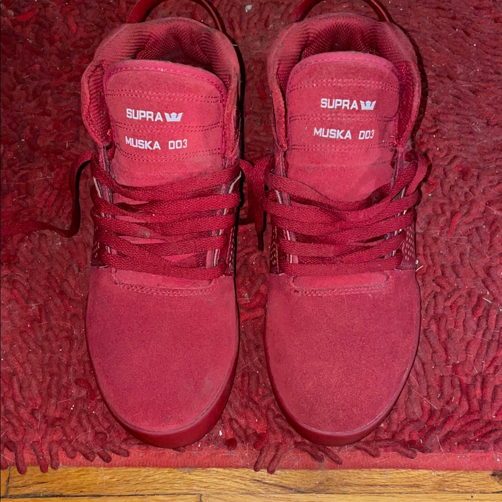 Supra Red on Red Sky Top 003 Muska’s Skateboard Sneakers